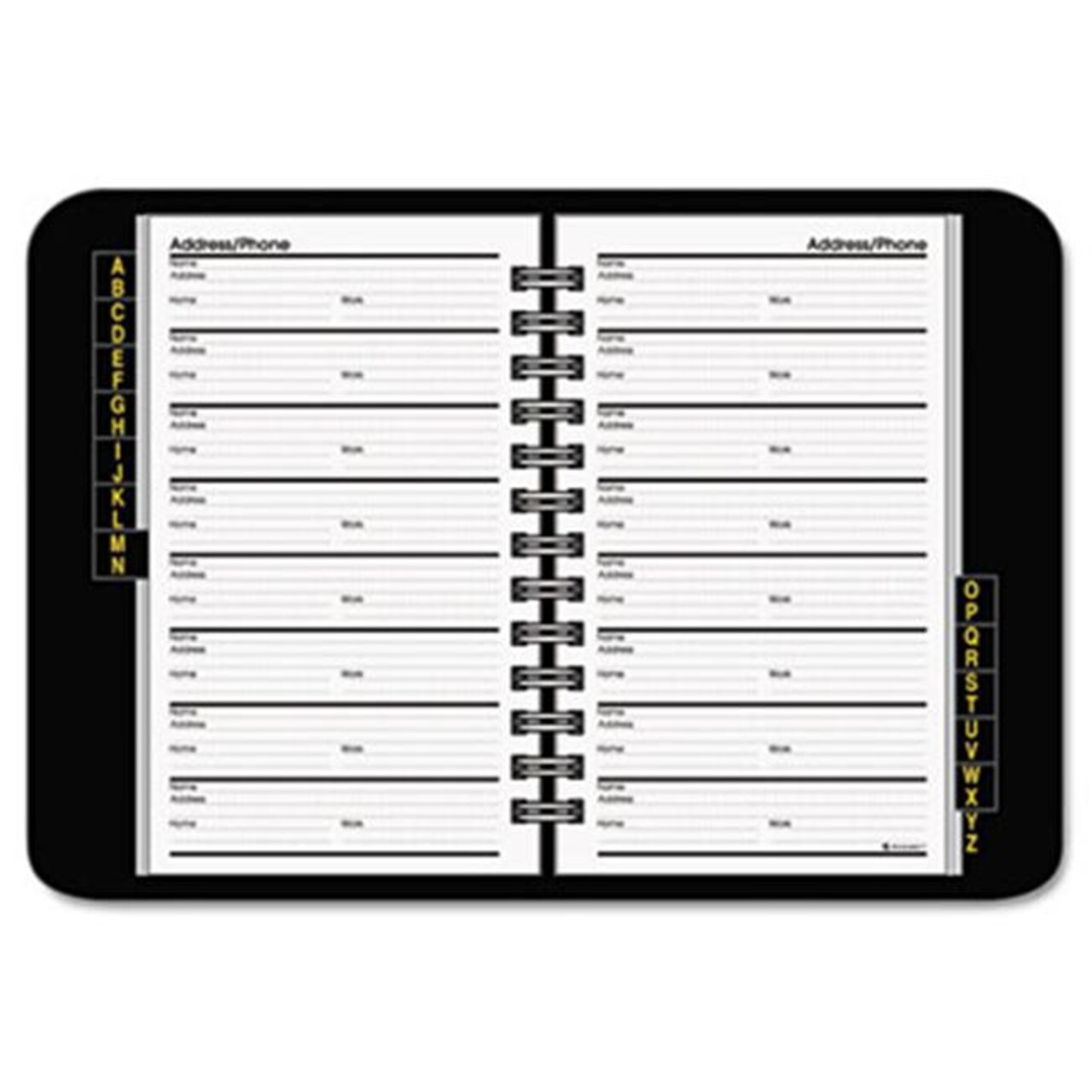 AT-A-GLANCE Classic Telephone/Address Book- Wirebound- 4-7/8 x 8- Black